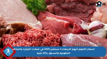 أسعار اللحوم اليوم الأربعاء 3 سبتمبر 2025 في محلات الجزارة والمنافذ الحكومية والسجق بـ225 جنيه